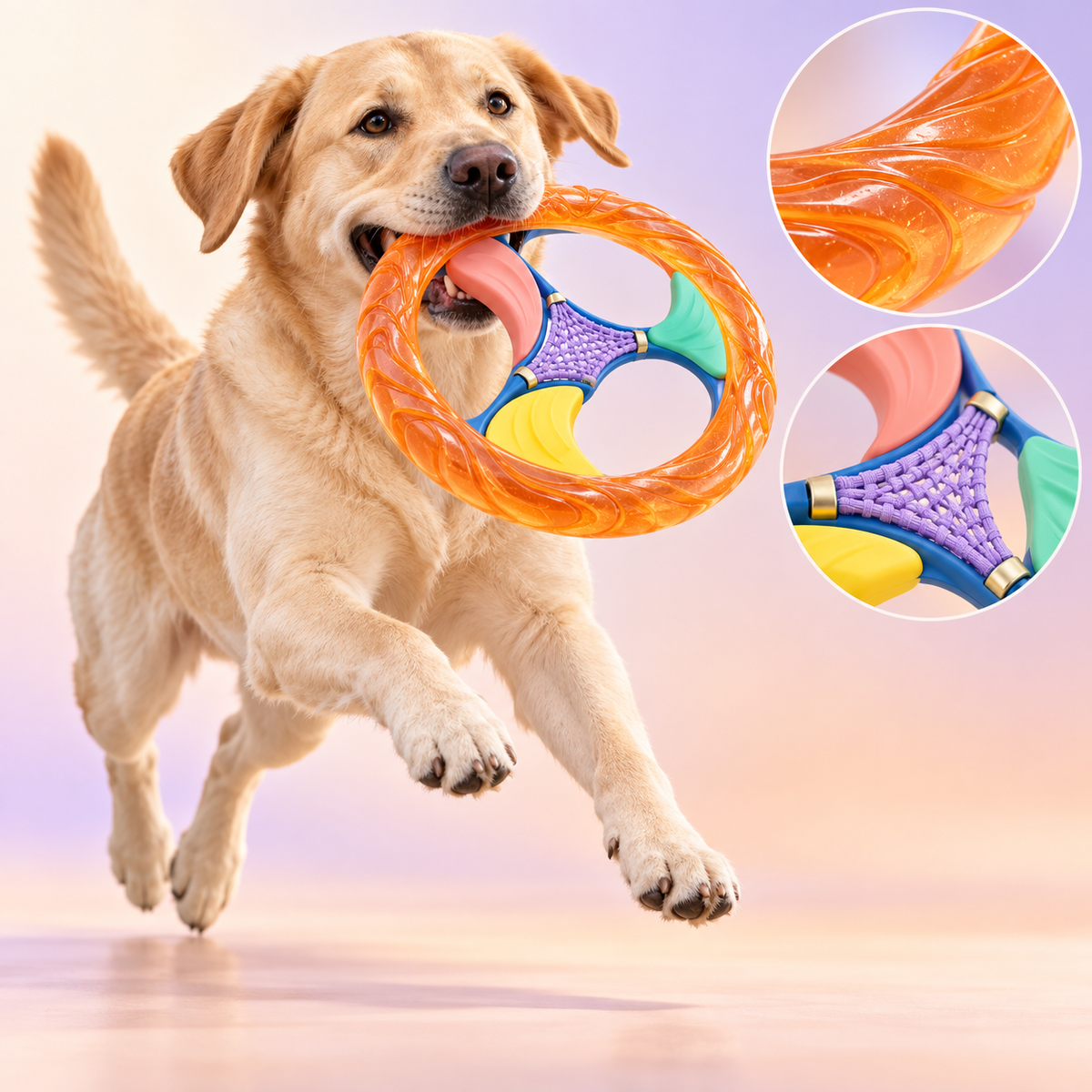 OrbitGrip Multi-Texture Dog Flying Ring