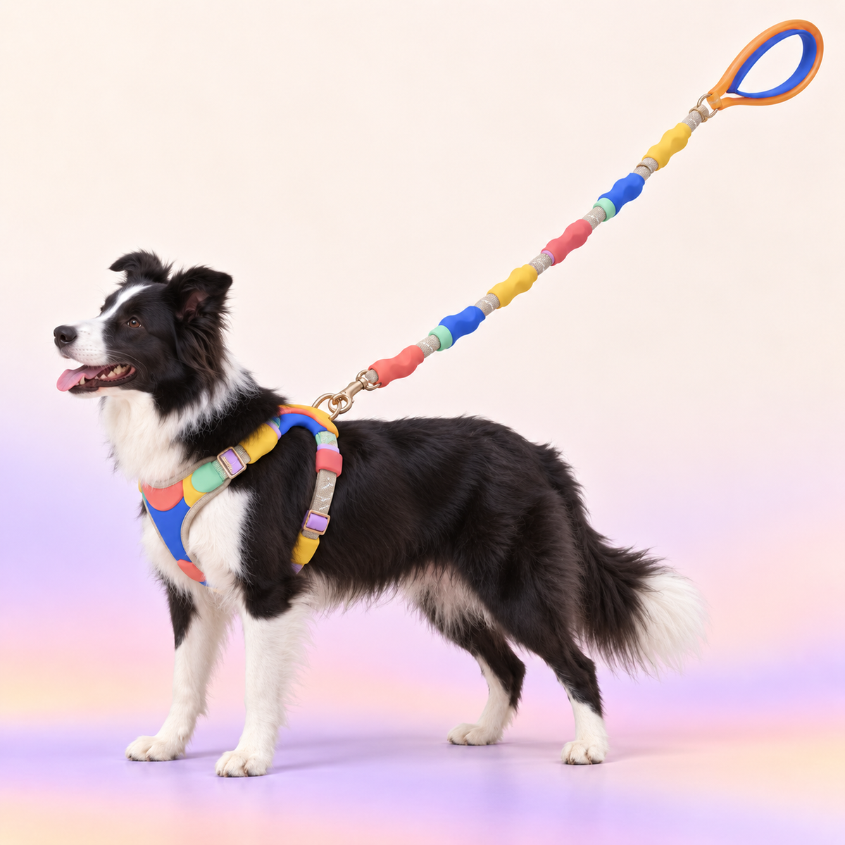 ColorWave Comfort Dog Harness &amp; Leash Set