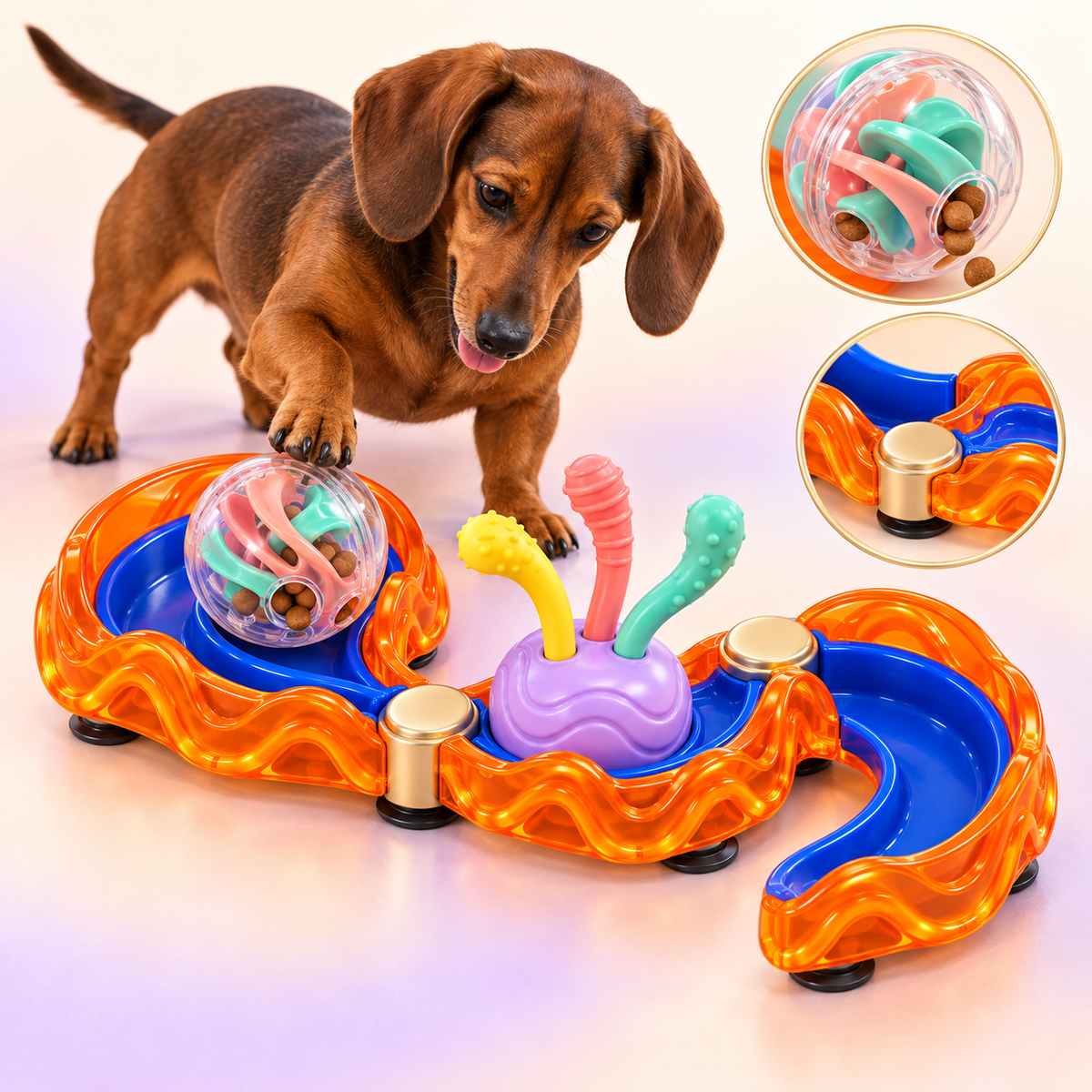 TreatOrbit Multi-Zone Dog Puzzle Track